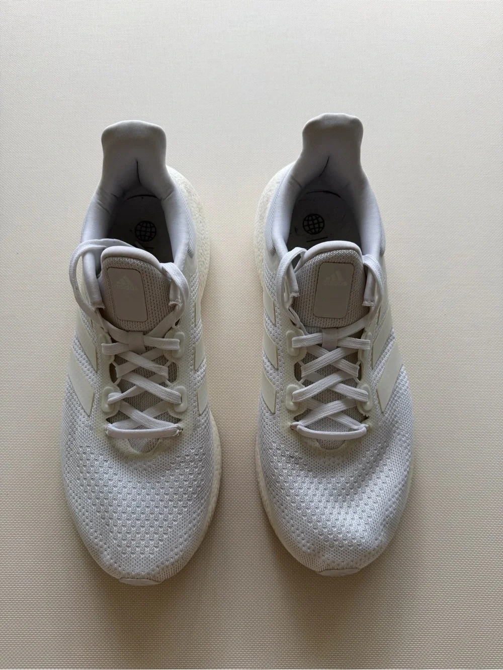 adidas White Men's Mesh Running Sneakers